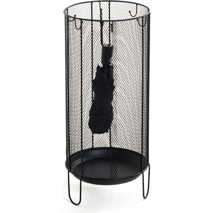 Haku Schirmständer aus Metall in Schwarz, zylindrische Form, Kapazität für ca. 4-5 Schirme, belastbar bis 15 kg, Ø 26 cm, H 48 cm – Bild 5