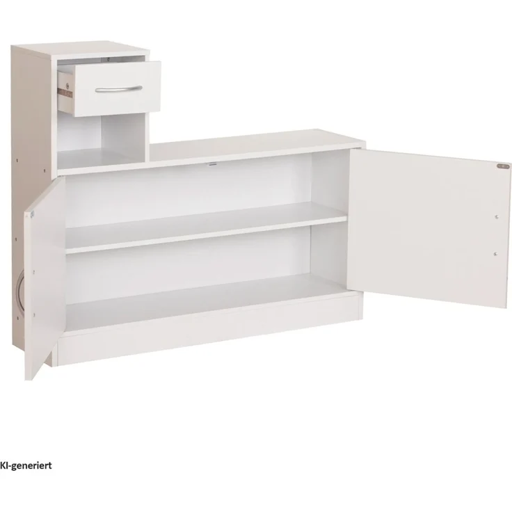 Garderobenpaneel mit Spiegel und Schuhschrank Schwarz-Eiche mit Streifen – Bild 3
