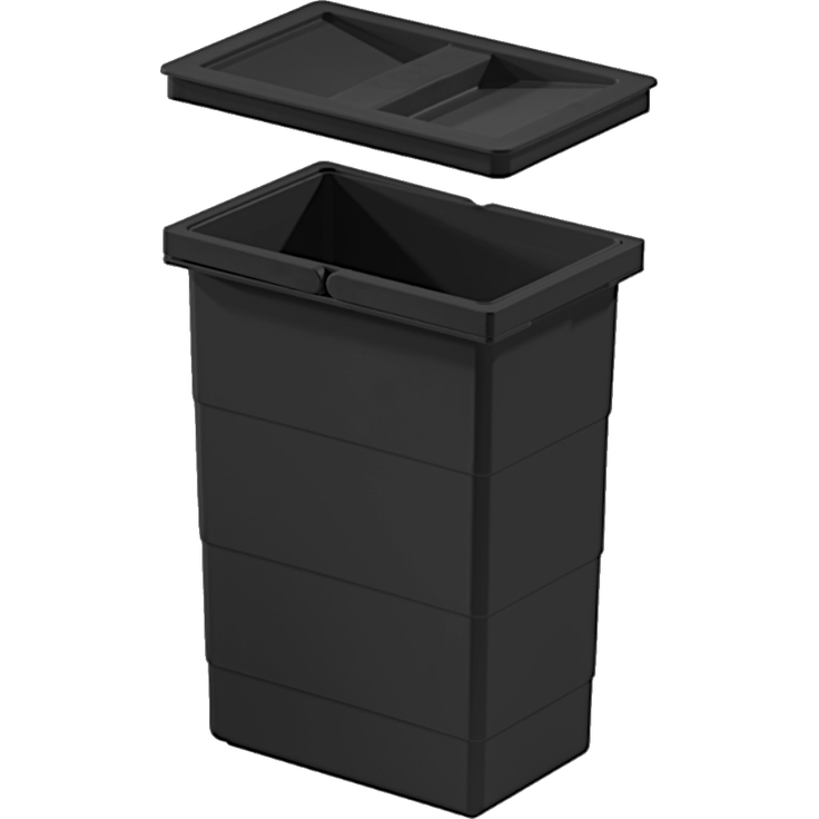 Hailo Inneneimer 1225959 schwarz 8 L 226 x 156 x 295 mm mit Deckel