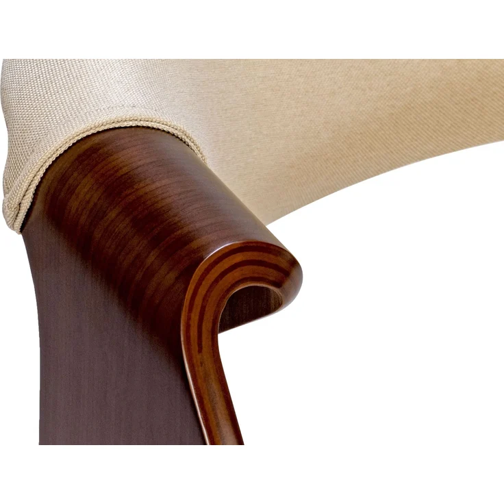 CLP Esszimmerstuhl Foley Küchenstuhl mit Armlehne und Holzgestell,walnuss/creme Stoff – Bild 5