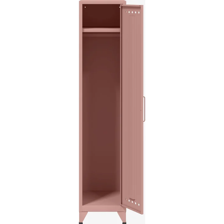 Bisley Fern Locker Garderobenschrank mit Kleiderstange und Hutfachboden, aus hochwertigem, nachhaltigem Stahl hergestellt, 16 mm große Design Lüftungslöcher auf allen Türen, moderner und industrieller Flair, mit integrierten Füßen, H 1800 x B 380 x T 5... – Bild 3