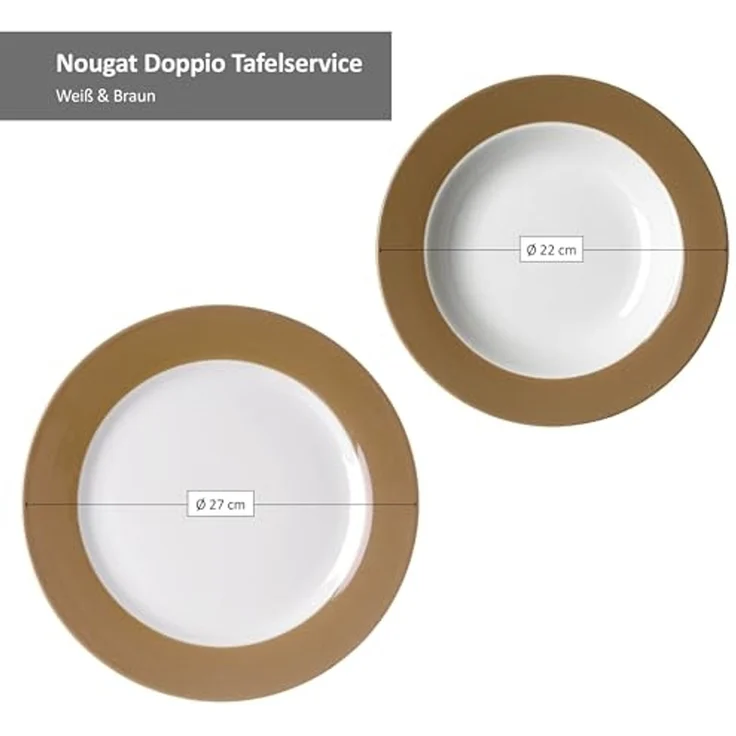 MamboCat Tafelservice Ritzenhoff Nougat Doppio 12tlg Tafelservice Braun 6 Pers Essteller, Porzellan – Bild 5