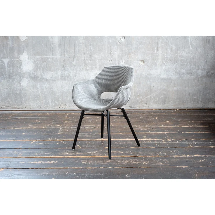 KAWOLA Stuhl ZAJA Esszimmerstuhl Cord grau 82 x 59 x 57 cm – Bild 1