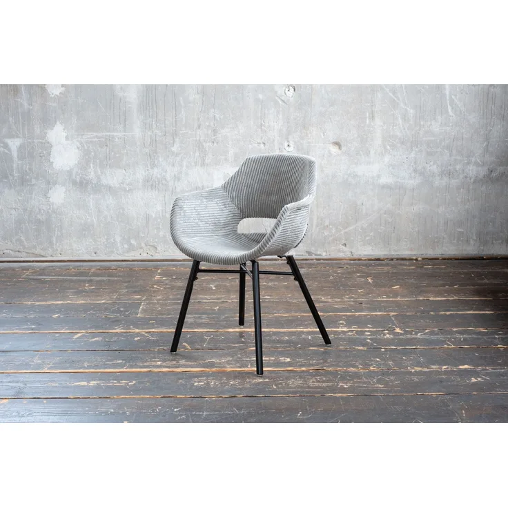 KAWOLA Stuhl ZAJA Esszimmerstuhl Cord grau 82 x 59 x 57 cm