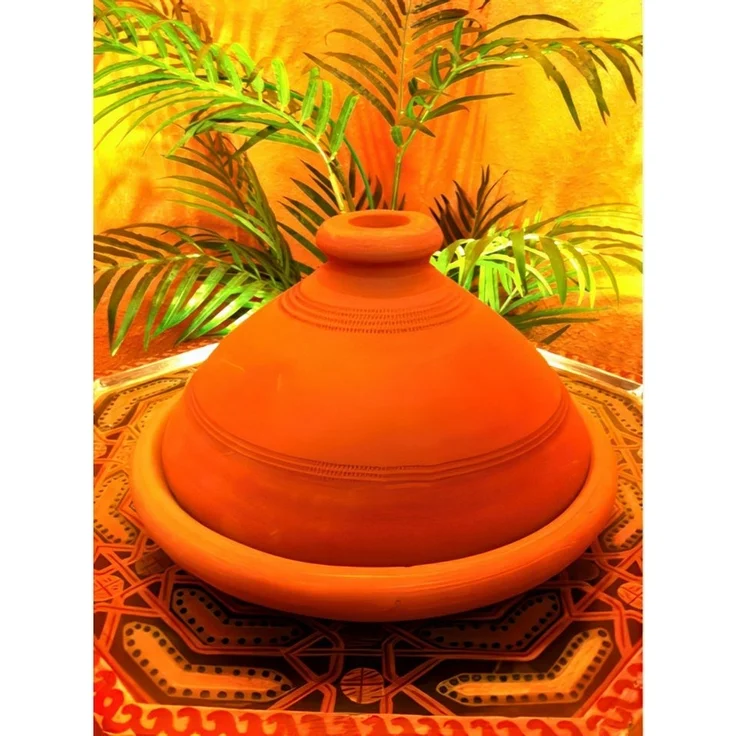 Marrakesch Orient & Mediterran Interior Dampfgartopf 2er Set, Tajine Tuareg Ø 30cm + Nord-Afrikanische Küche Kochbuch, (2-tlg), Handarbeit – Bild 3