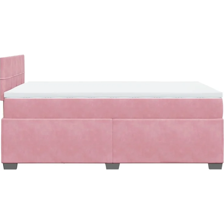 vidaXL Boxspringbett mit Matratze Rosa 120x200 cm Samt 3286287 – Bild 9