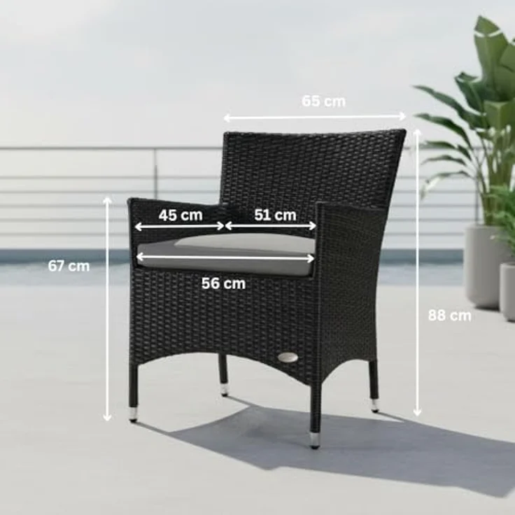 XXXL Rattan Stuhl Trento, Farbe Schwarz – Bild 4