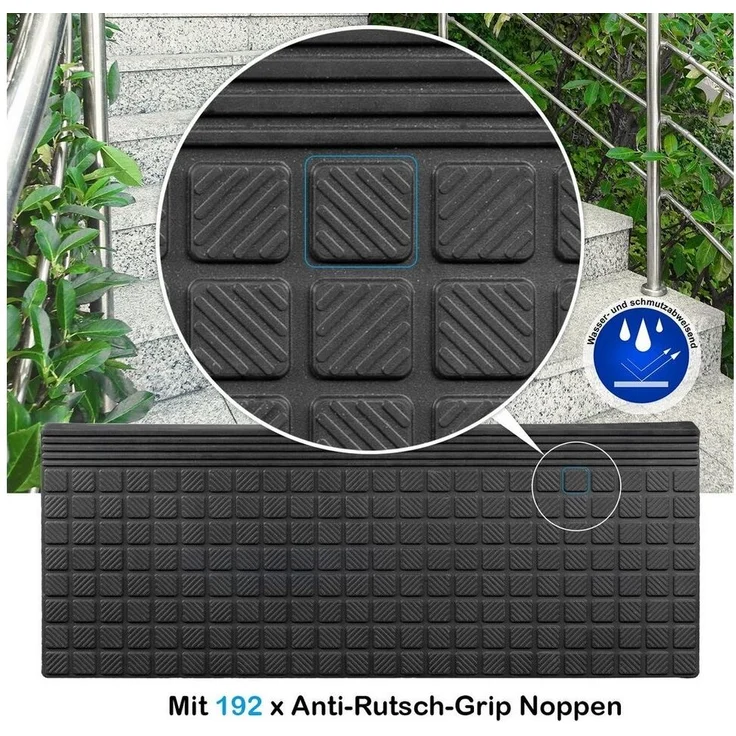 BigDean Stufenmatte 5x Gummi 65x25cm Treppenstufen Außen Antirutschmatten, eckig, Höhe: 30 mm, Rutschfest, Grip-Profil, Selbsklebend, Abriebfest – Bild 3