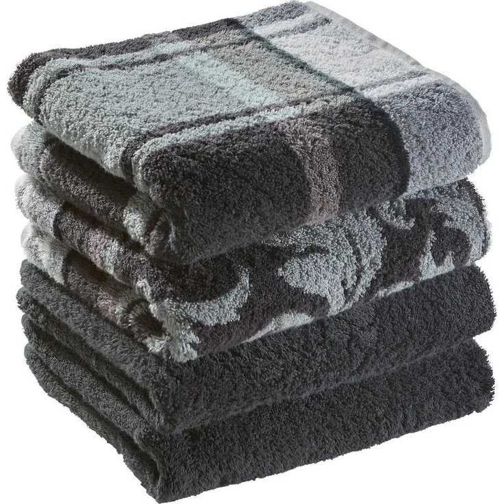 Erwin Müller Handtuch Handtuch "Ludwigsburg" 4er-Pack, Jacquard, Walk-Frottier Uni – Bild 5