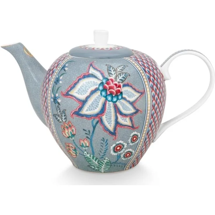 PIP STUDIO Flower Festival Teekanne Light Blue 1,6l