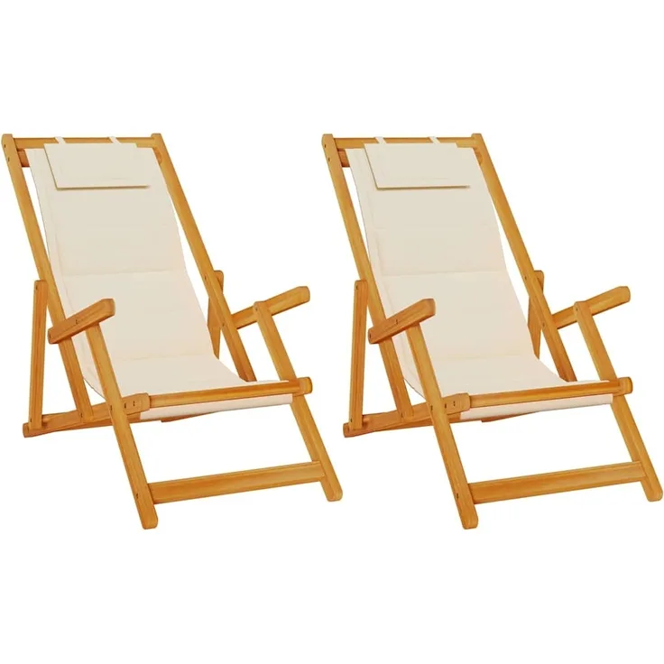 vidaXL Liegestuhl 2 pcs Braun 61.5 x 123 x 82cm Massivholz Akazie 3325141