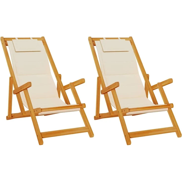 vidaXL Liegestuhl 2 pcs Braun 61.5 x 123 x 82cm Massivholz Akazie 3325141 – Bild 1