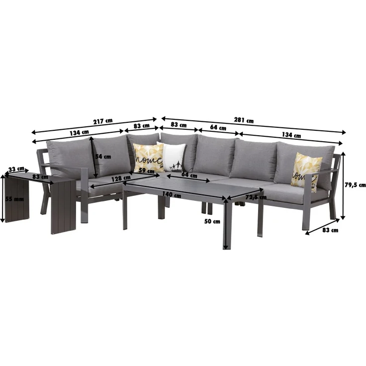 Primaster Lounge Set Elbasan Alu Garten Gartenlounge Essgruppe Sitzgruppe XXL – Bild 7