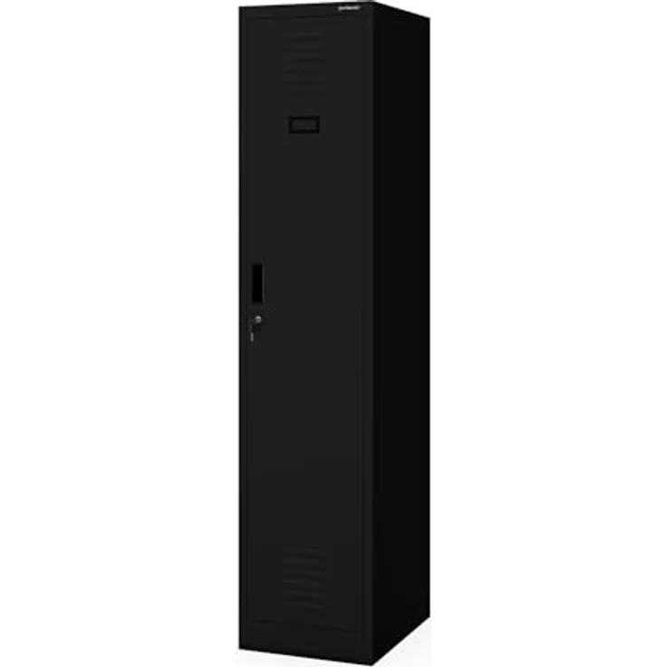 Jan Nowak Kleiderspind Metall abschließbar Garderobenschrank Umkleideschrank Schließfachschrank, 180 x 40 x 50 cm, Stahlschrank für Sozialraum mit Trennwänden, Lüftung und Kleiderhaken – Bild 6