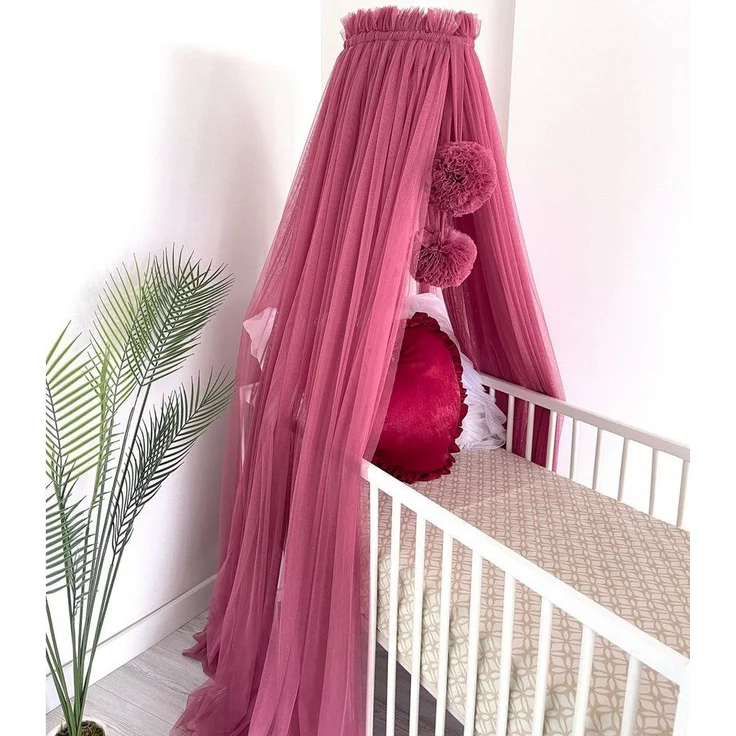 Baby Fancyroom Betthimmel Betthimmel aus 12 Meter Tüll aus 1. Klasse für Kinderbett Gitterbett, Himmel für Babybett Kinderbett – Bild 5