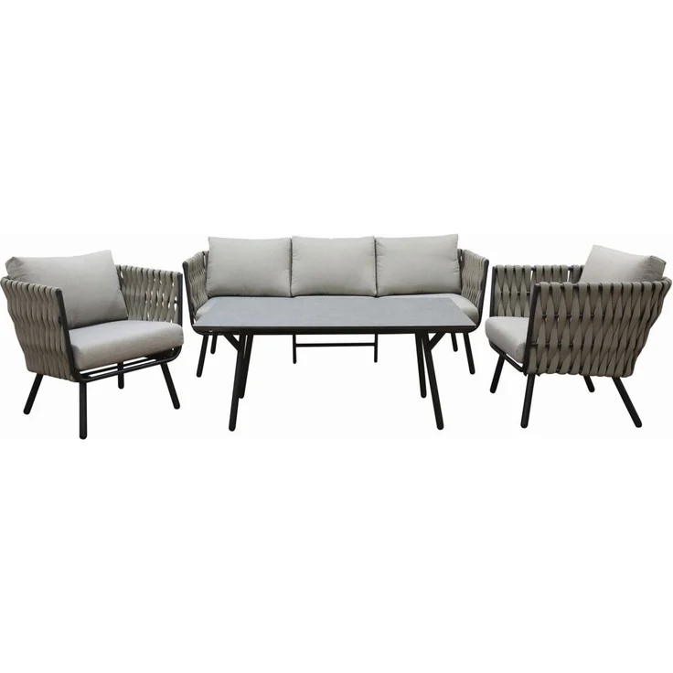 Gardissimo Rope Alu Garten Lounge / Sitzgruppe "Serena", taupe – Bild 1