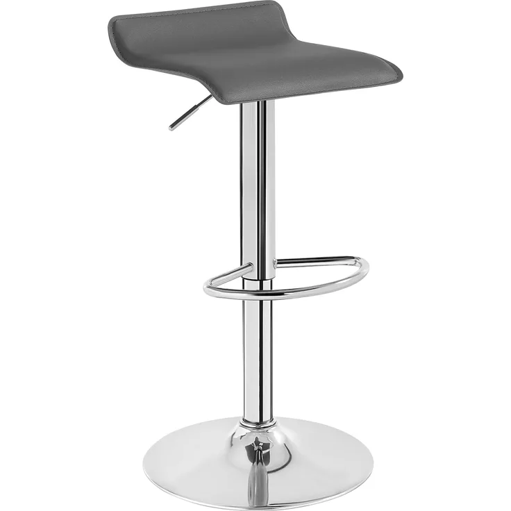 WOLTU BH11gr-1 Design Hocker Barhocker , stufenlose Höhenverstellung , verchromter Stahl , Antirutschgummi , pflegeleichter Kunstleder , gut gepolsterte Sitzfläche , Grau
