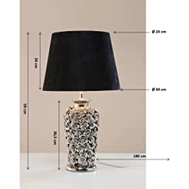 KARE Design Tischleuchte Rose Silber 57cm 33215 – Bild 4
