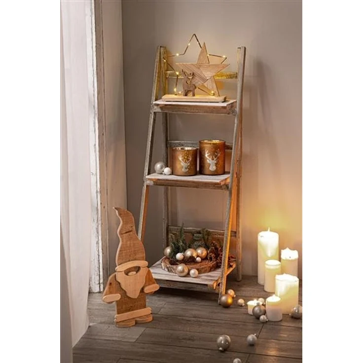 Klappregal aus Holz, weiß / braun, Shabby Chic, 3 Böden – Bild 8