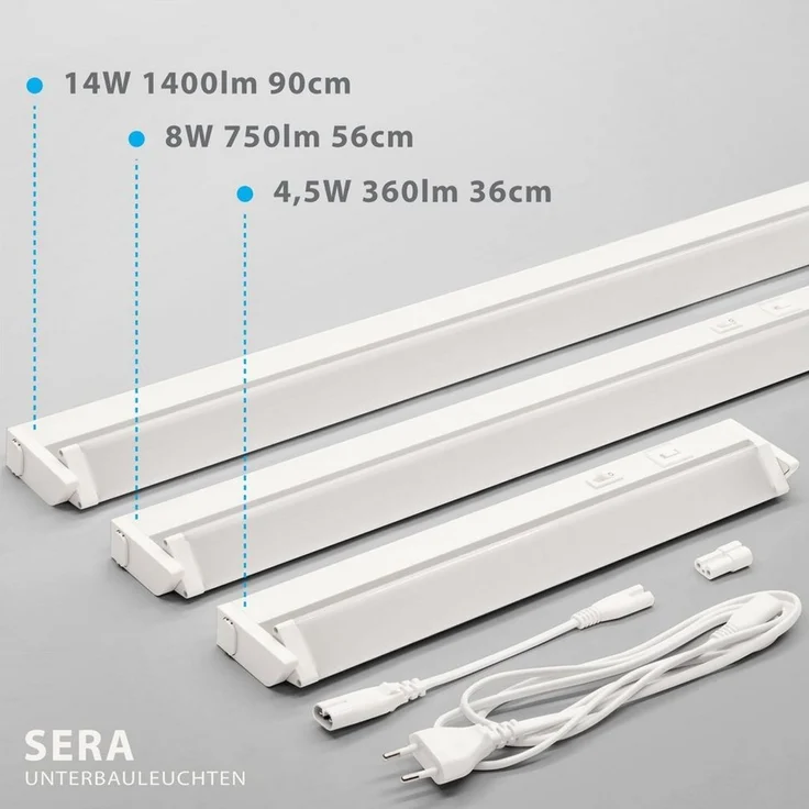 Maxkomfort LED Unterbauleuchte SERA, LED fest integriert, CCT, Unterbauleuchte – Bild 2
