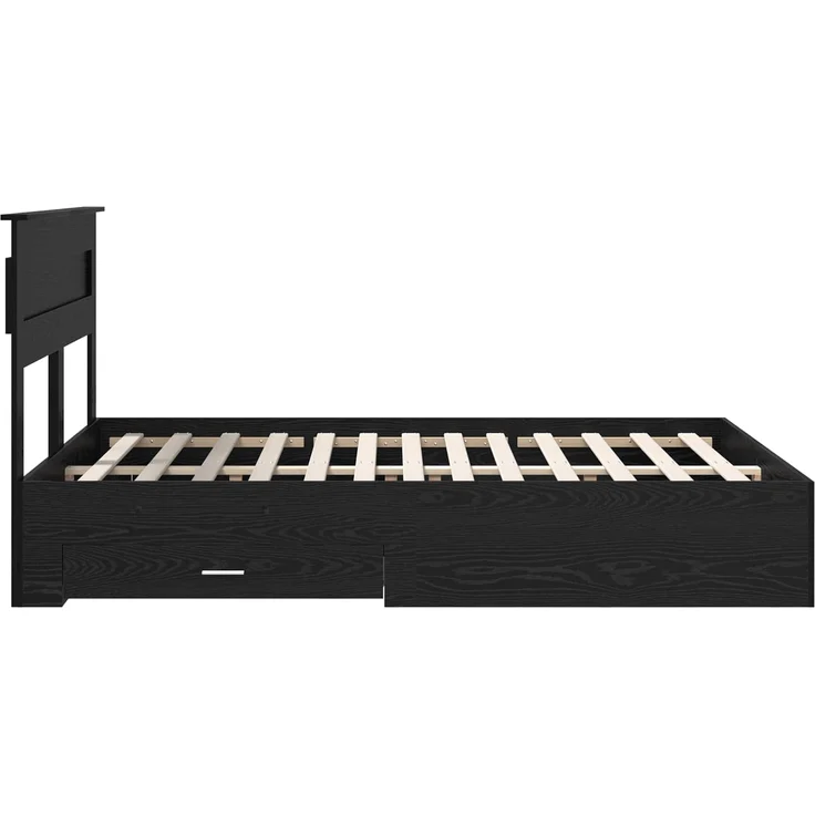 vidaXL Bettrahmen Schwarz Eichen-Optik 160 x 200 cm Holzwerkstoff 3409967 – Bild 8