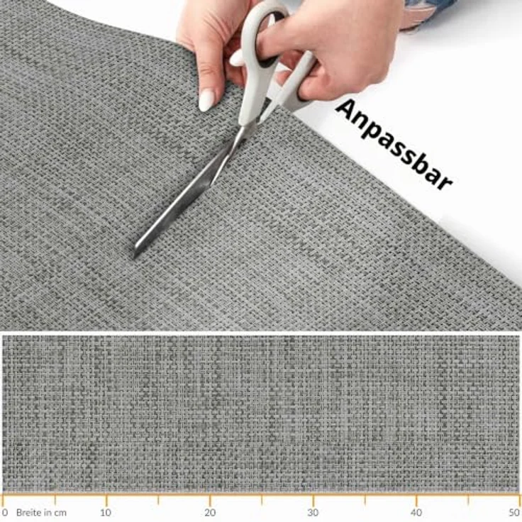 ANRO TATAMI Küchenläufer, Hochwertiger Outdoorläufer in Grau, Eckig, Höhe 3 mm, Rattanoptik, Fußbodenheizungs- und Trittschalldämmung geeignet – Bild 5