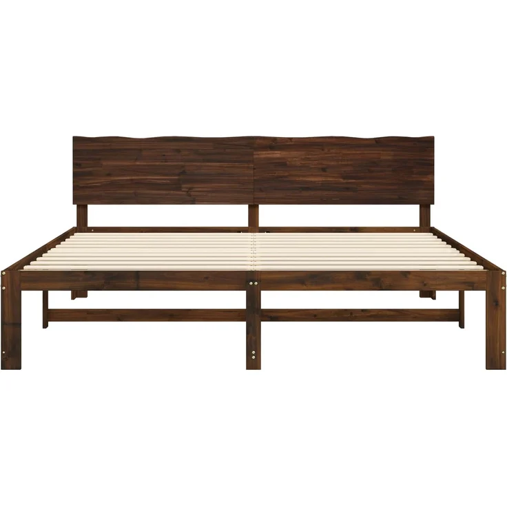 vidaXL Doppelbettgestell mit Kopfteil ROSTOCK Dunkelbraun 180 x 200 cm 3405455 – Bild 4
