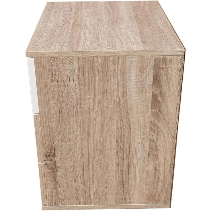 HTI-Living Nachtschrank Nachtkommode 3 Schubladen Nina Sonoma Weiß 2er-Set (Set, 2-St, 2 Nachtschränke) Nachtschrank Nachttisch – Bild 3