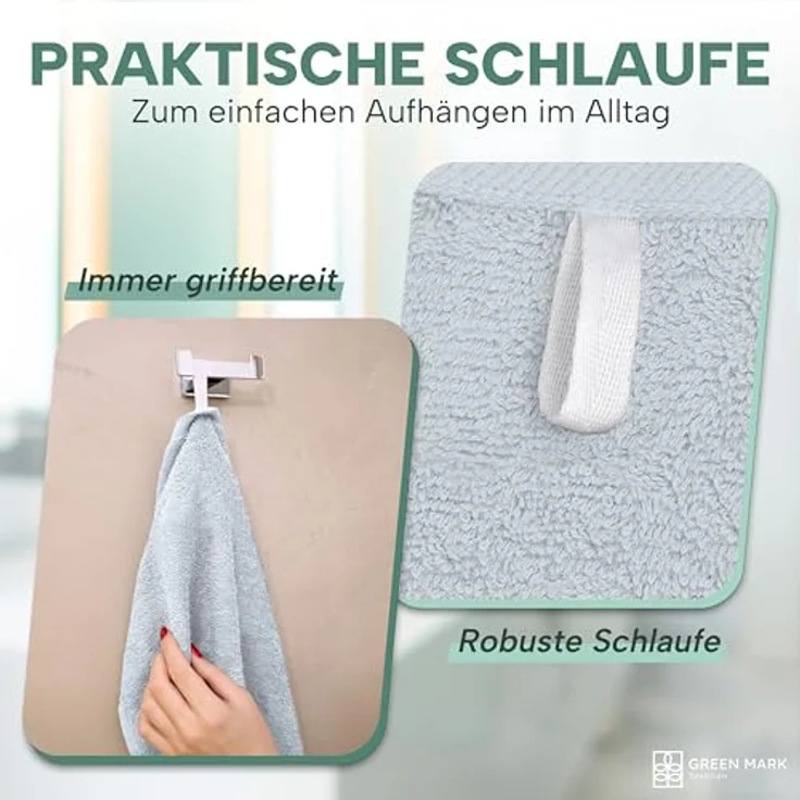 NatureMark Handtücher - Set mit 8 Stück – 100% Baumwolle, Weich & Saugfähig, Premium Qualität für Badezimmer, Spa und Fitness, 50 × 100 cm, Frühlingsblau – Bild 6