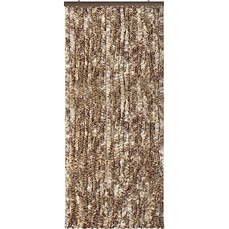 Moritz Flauschvorhang aus Chenille 90 x 220 cm braun beige meliert Türvorhang als Fliegenschutz Insektenschutz für Camping Wohnwagen – Bild 4