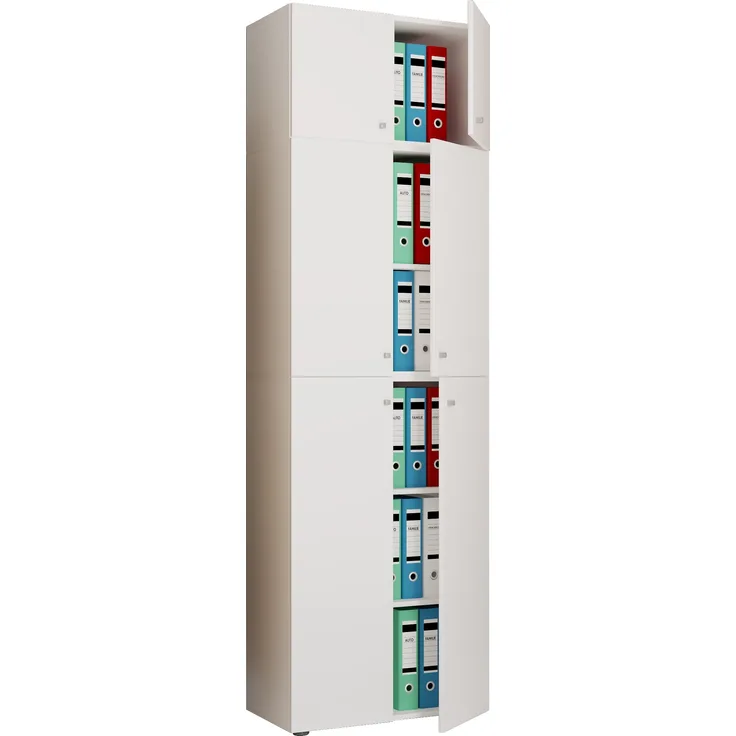 VCM Büroschrank Lona 917788 Weiß H. 223 x B. 70 x T. 39 cm