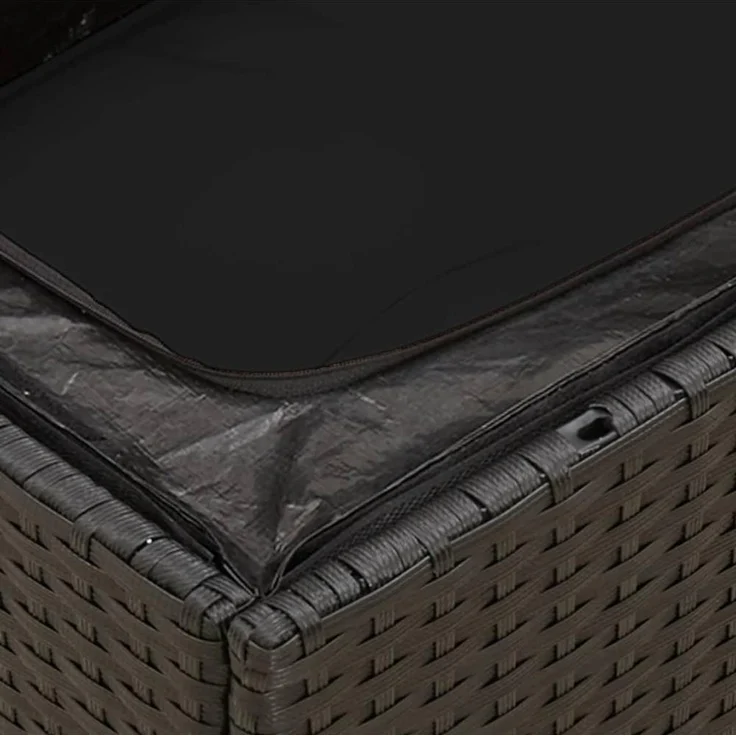 vidaXL Gartensofa mit Kissen 2-Sitzer Schwarz Poly Rattan 365986 – Bild 5