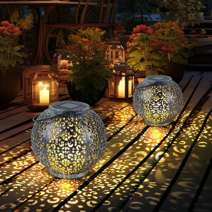 LED Solarleuchte, Kunststoff, Hängeleuchte, H 17 cm – Bild 6