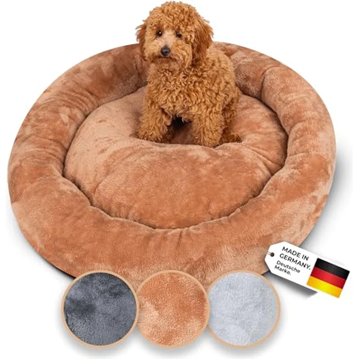 Belune Tierbett Deluxe - kuschelweiches Donutkissen - Made in Germany, vegane Materialien, verschiedene Größen und Farben, extra gemütlich, Made in Germany – Bild 2