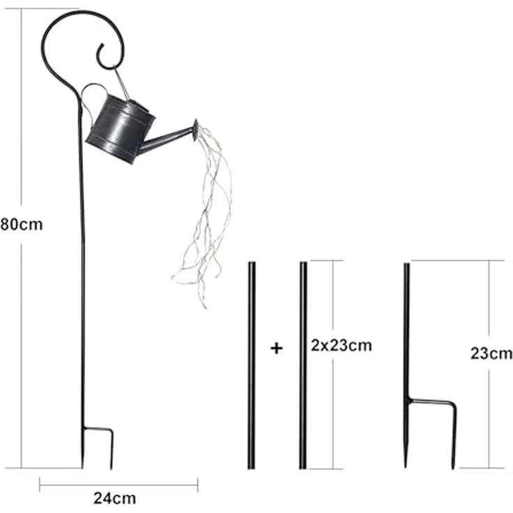 ++LED-Solarstab "Dew Drop Water Can", schwarz – Bild 5