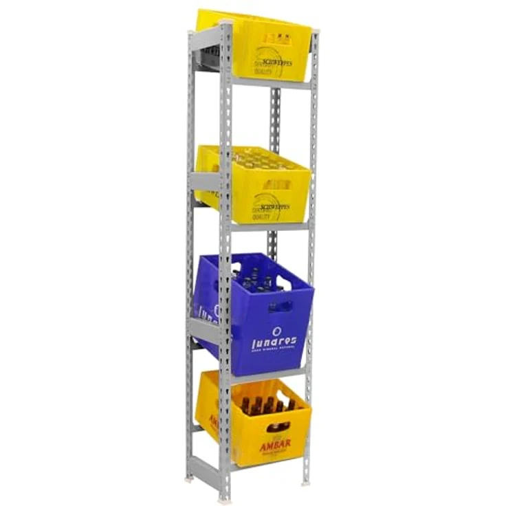 Simonrack Getränkekistenregal, 9 Kästen, Flaschenregal, Getränkekistenhalter, Kistenregal, Grau - Simonbottle – Bild 2