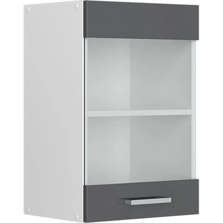 Küchenfront R-Line Anthrazit Hochglanz 39.6 x 59 cm Möbelfront für den Hängeglasschrank Vicco – Bild 5