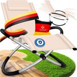 KESSER® Relaxliege Liegestuhl | Gartenliege | Gartenstuhl | Klappstuhl faltbar | Schwungliege | Schaukelsessel | ergonomische Relaxsessel | wetterfest | 180 kg Belastung | 174 x 78 x 89 cm Beige