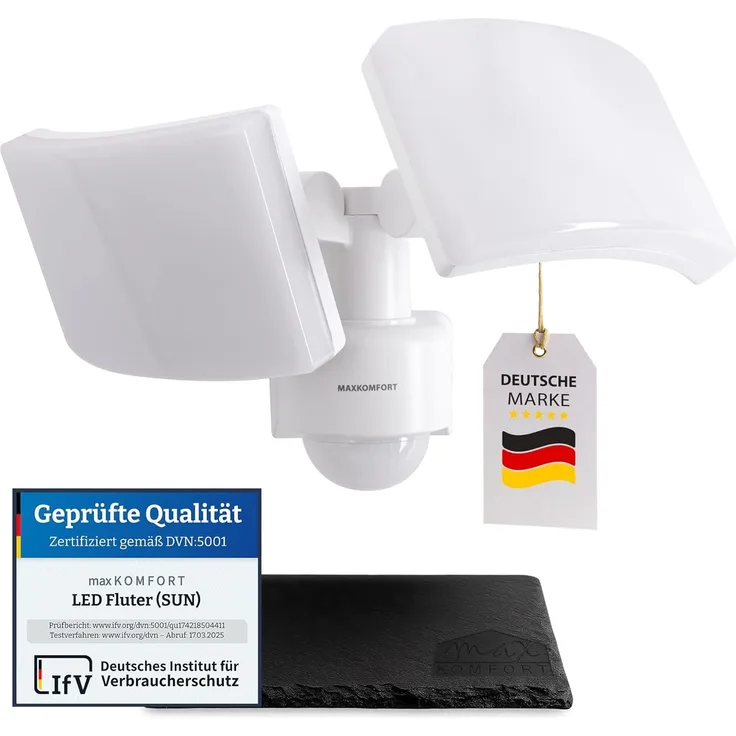 Maxkomfort LED Flutlichtstrahler SUN3200, LED fest integriert, 4000K, Neutralweiß, Außenstrahler