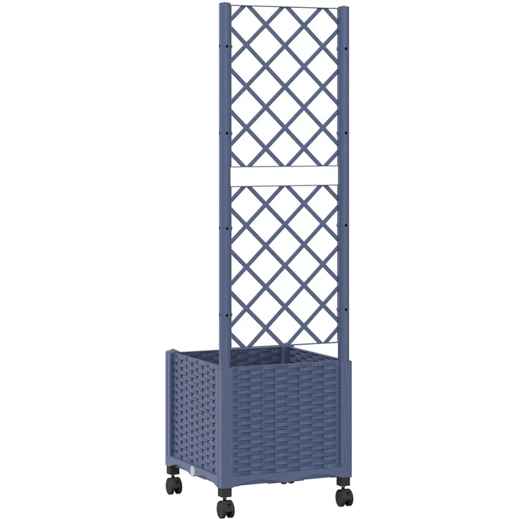 vidaXL Pflanzkübel mit Spalier und Rädern Blaugrau 40 x 40 x 146 cm PP 3422921 – Bild 5