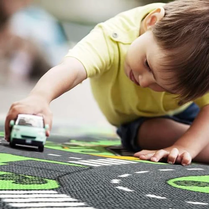 Primaflor Interaktiver Spielteppich CITY - 200x300 cm, Made in Europe Kinderteppich mit Straßenmotiv, Hochwertiger Straßen-Teppich für Kinder- und Spielzimmer, Spielmatte für Jungen und Mädchen – Bild 10