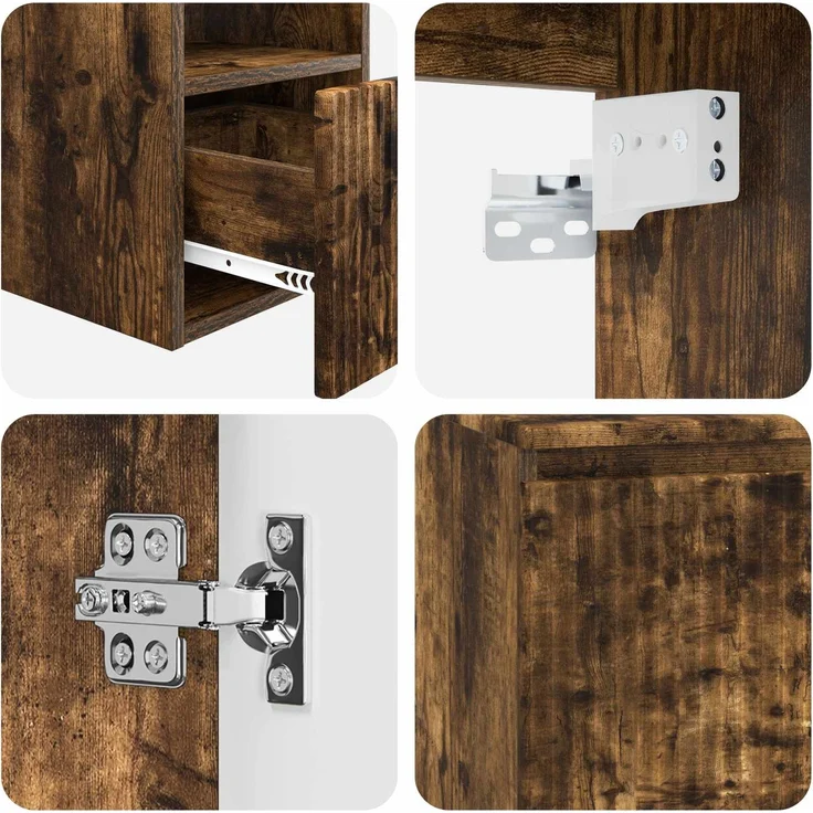vidaXL Badezimmerschrank-Set 2 stk. Geräucherte Eiche 3404079 – Bild 7