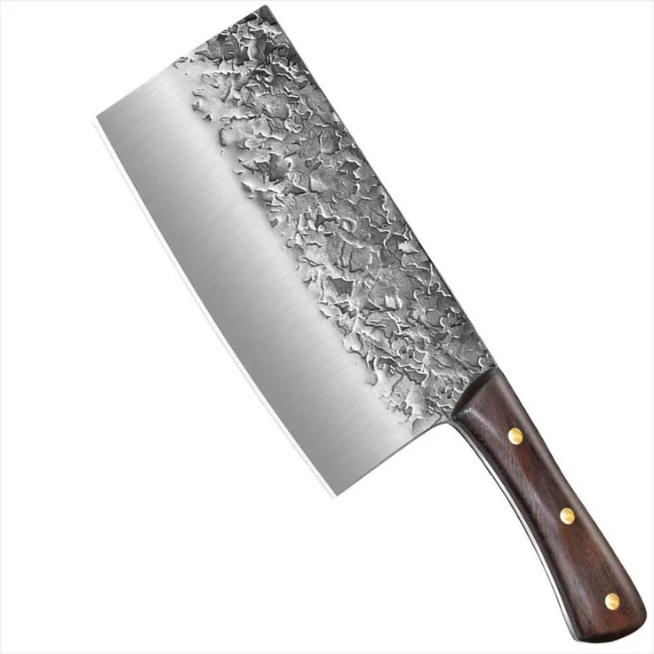KingLux Hackmesser Handgeschmiedetes Chinesisches Küchenmesser Metzgermesser, Deutscher Edelstahl, Ergonomisch geformt, Holzgriff