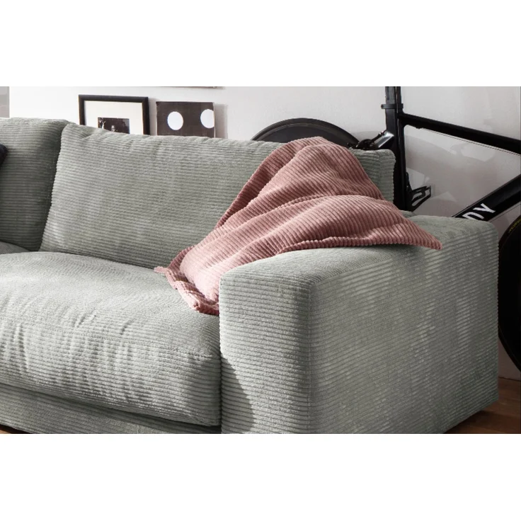KAWOLA Sofa MADELINE 3-Sitzer Cord hellgrau 85 x 127 x 290 cm – Bild 7