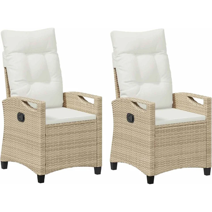 vidaXL Gartenstuhl 2 pcs Beige und Creme 56 x 60 x 112 cm 42026834 – Bild 2
