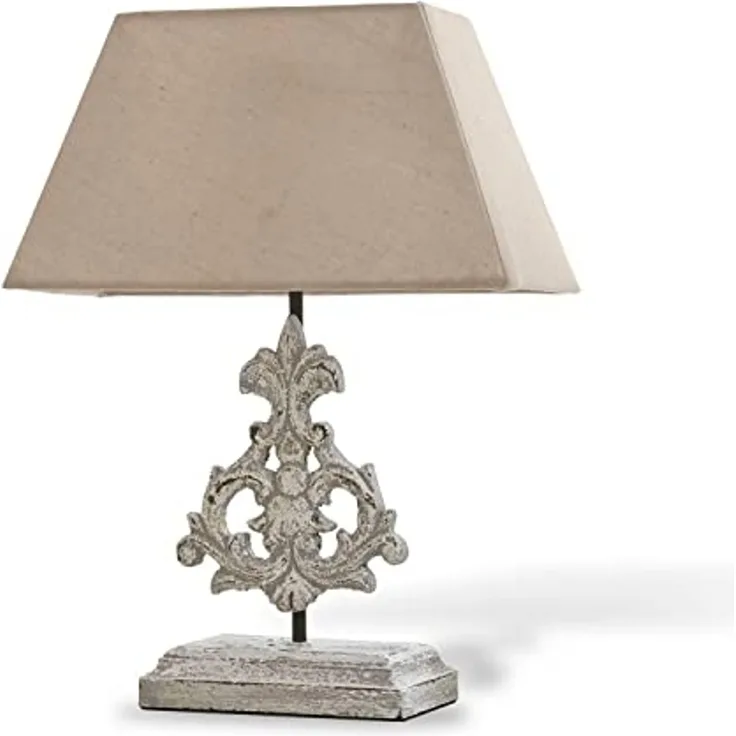 Mirabeau Tischleuchte Tischlampe Poème leinen/antikweiß