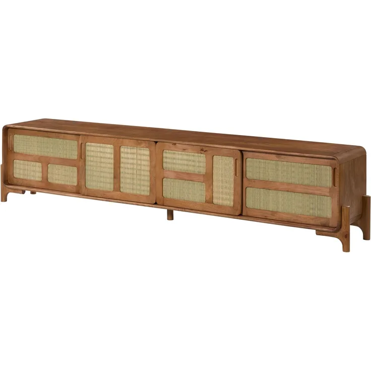 TV-Board Mango/Seegras 240 x 40 x 50 hellbraun lackiert MIZUMI #107