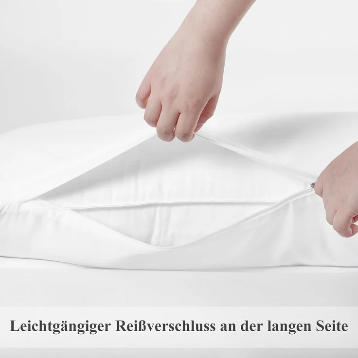 Kissenbezug Seitenschläfer Reißverschluss Mikrofaser 2er 40x145 Weiß – Bild 6