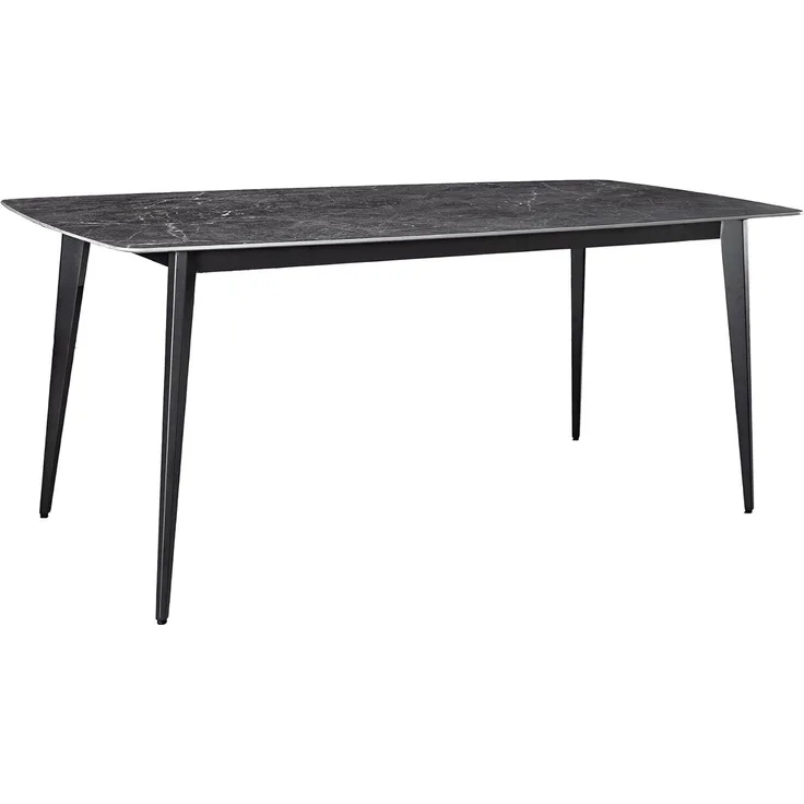 riess-ambiente Esstisch MILANO 160cm anthrazit / schwarz · Keramik, Metallgestell, rechteckig (Einzelartikel, 1-St), Tisch im Naturstein-Design mit 6 Plätzen - ideal für Küche & Esszimmer