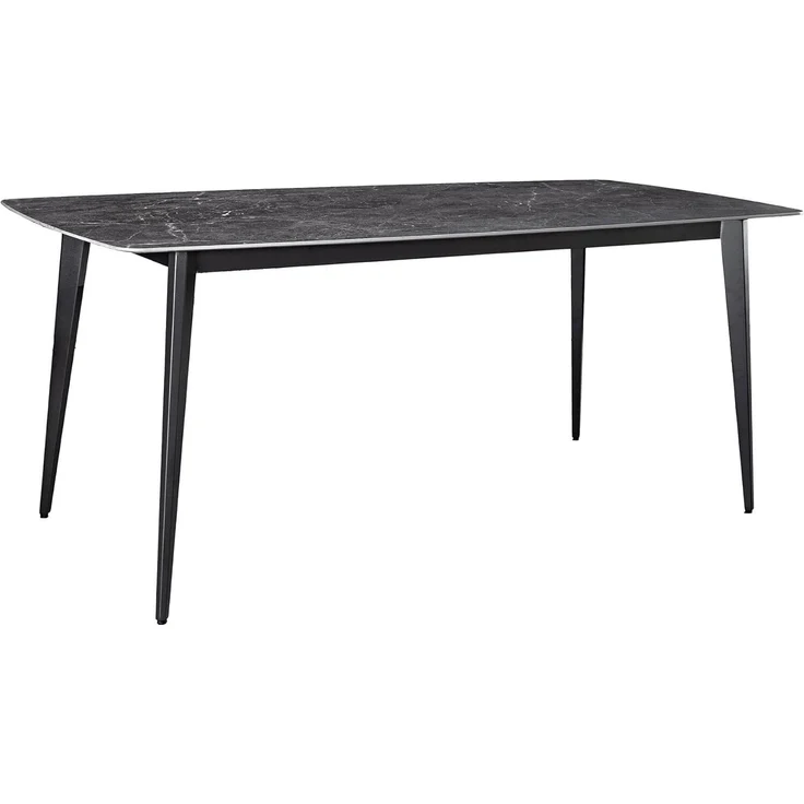 riess-ambiente Esstisch MILANO 160cm anthrazit / schwarz · Keramik, Metallgestell, rechteckig (Einzelartikel, 1-St), Tisch im Naturstein-Design mit 6 Plätzen - ideal für Küche & Esszimmer